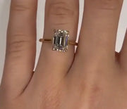 Violet – 2.5ct Emerald Cut Moissanite Ring
