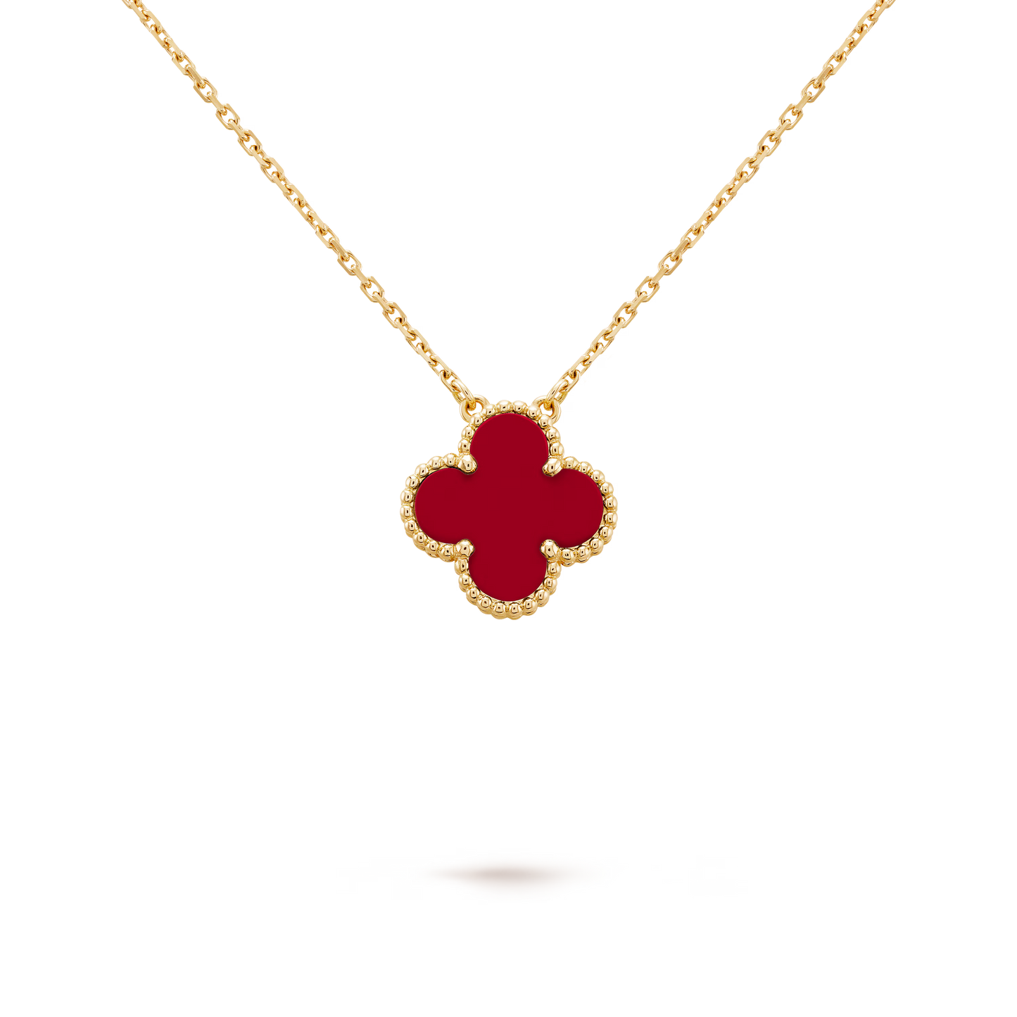 Clover Pendant – Carnelian Inlay