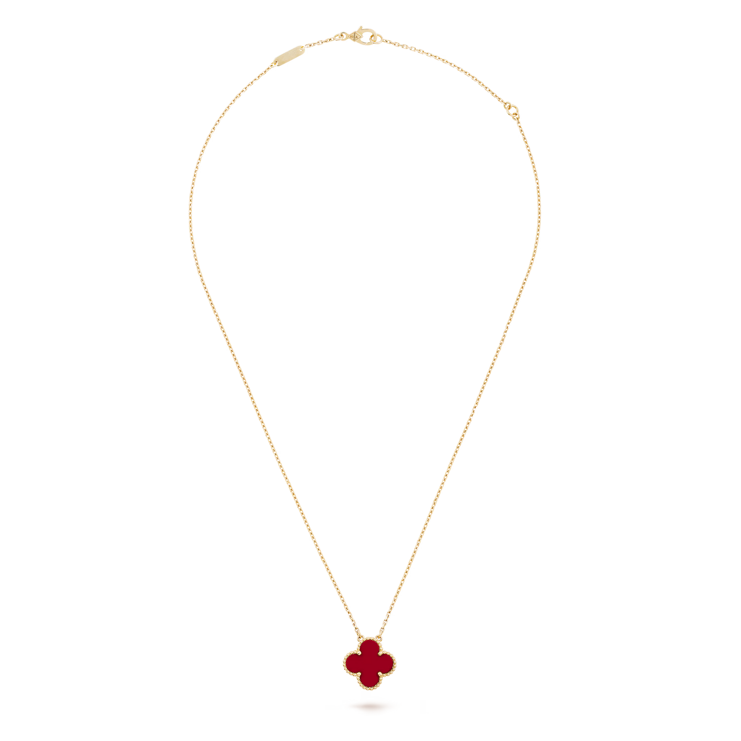 Clover Pendant – Carnelian Inlay