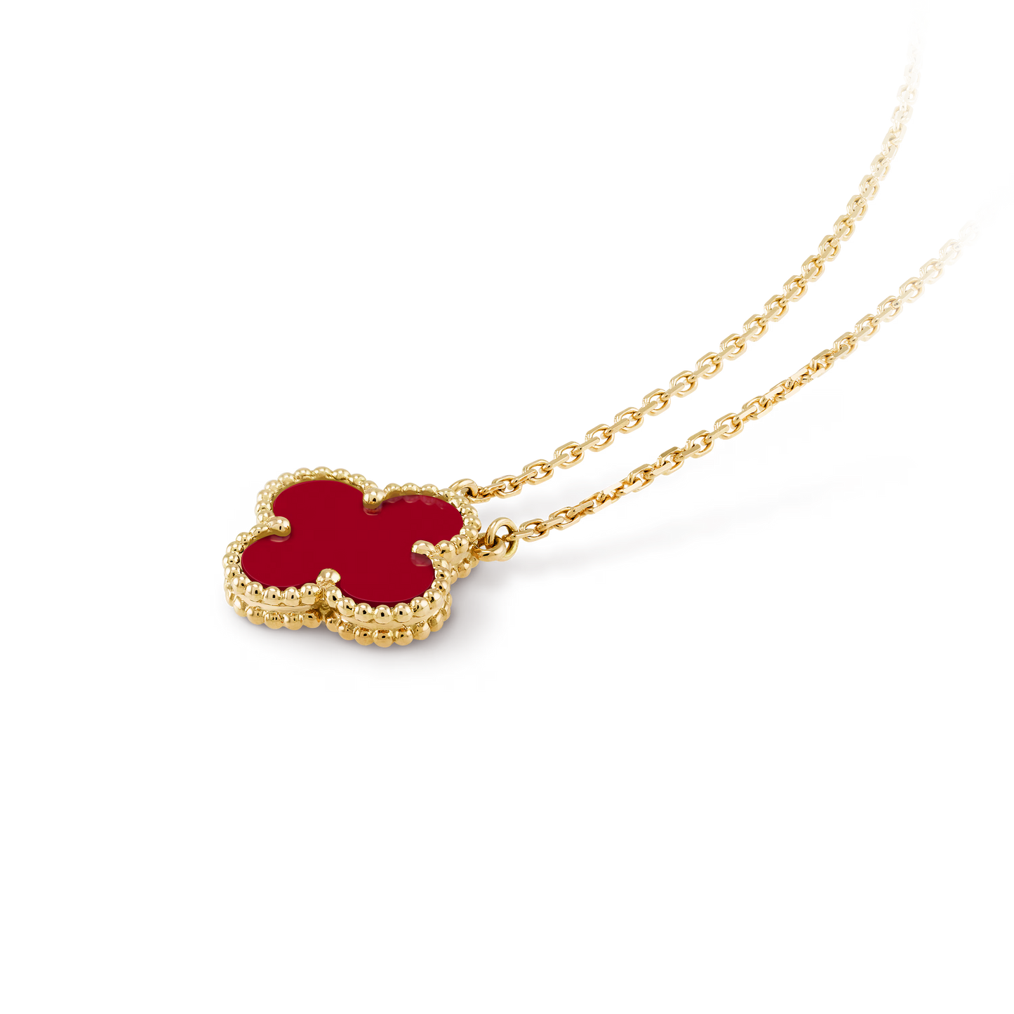 Clover Pendant – Carnelian Inlay