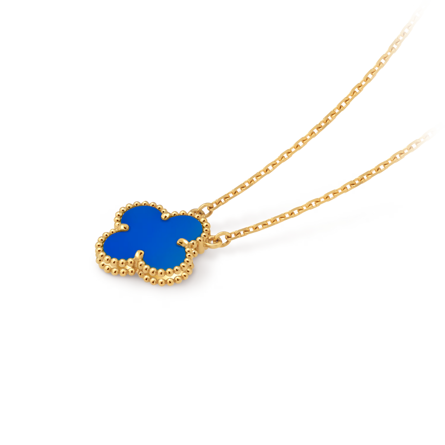 Clover Pendant – Blue Agate Inlay