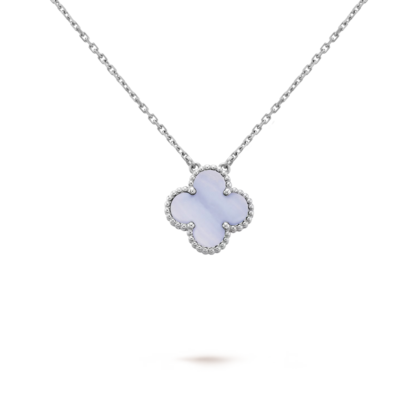 Clover Pendant – Chalcedony Inlay