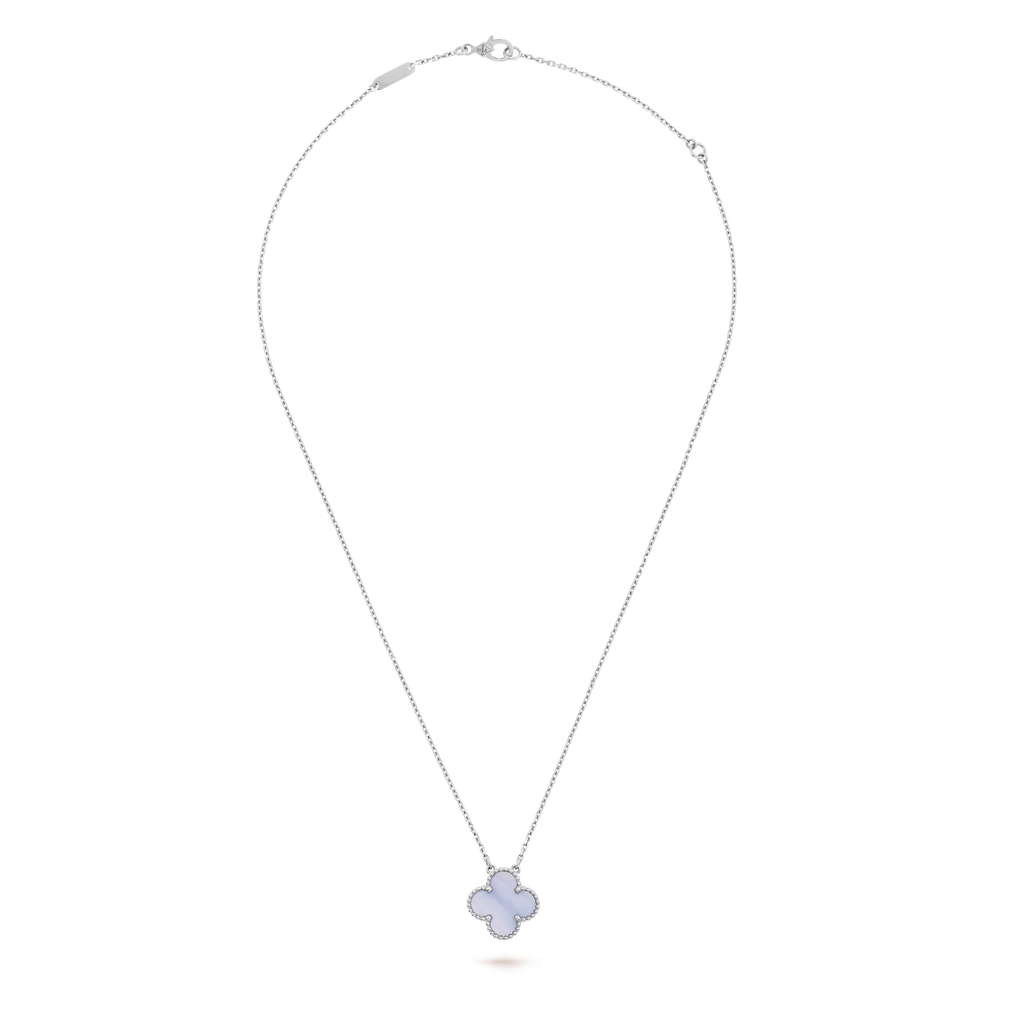 Clover Pendant – Chalcedony Inlay