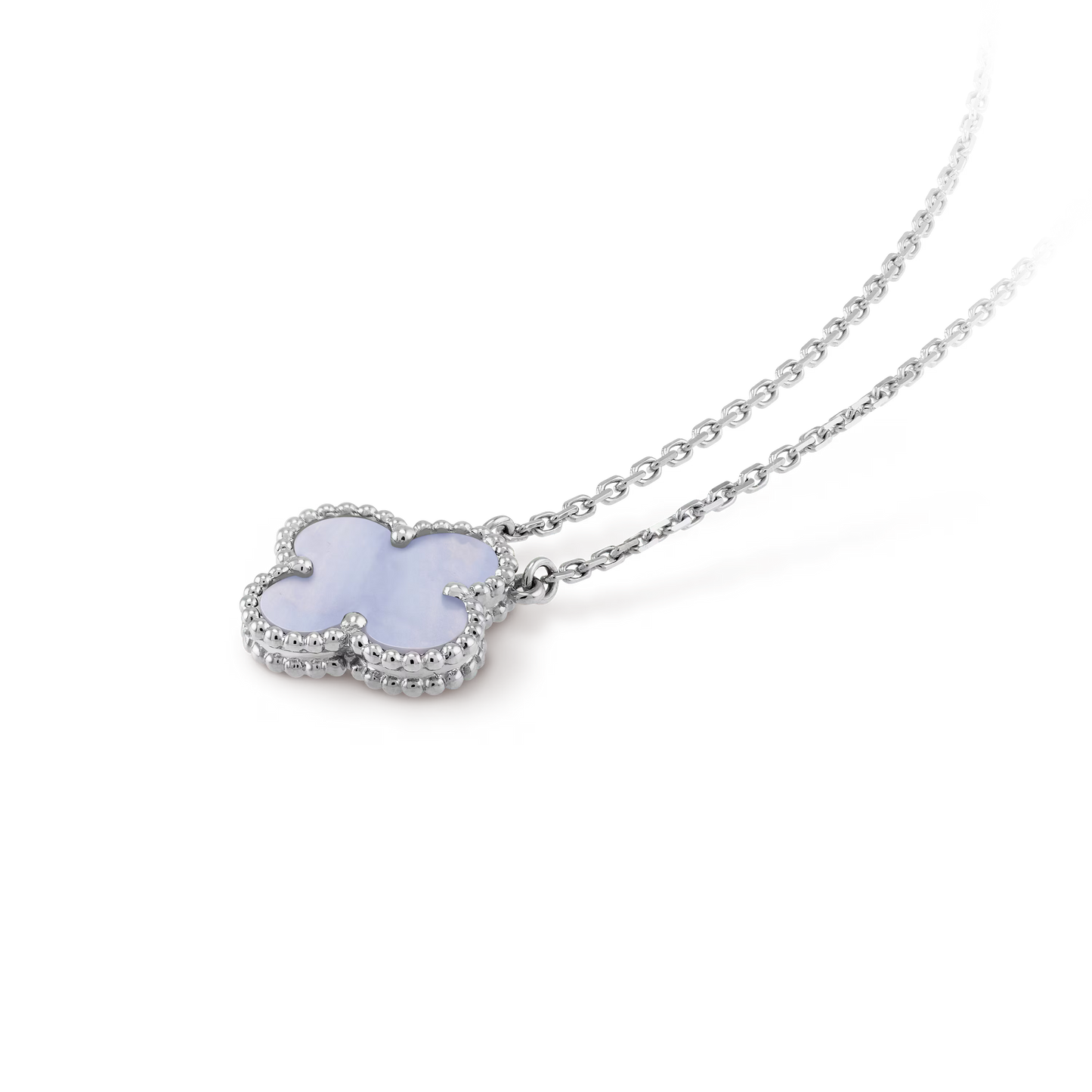 Clover Pendant – Chalcedony Inlay