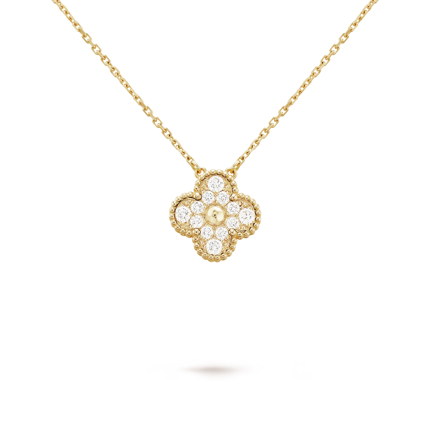 Clover Pendant – Moissanite Pavé