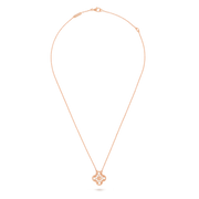 Rose gold necklace with a pendant on a transparent background
