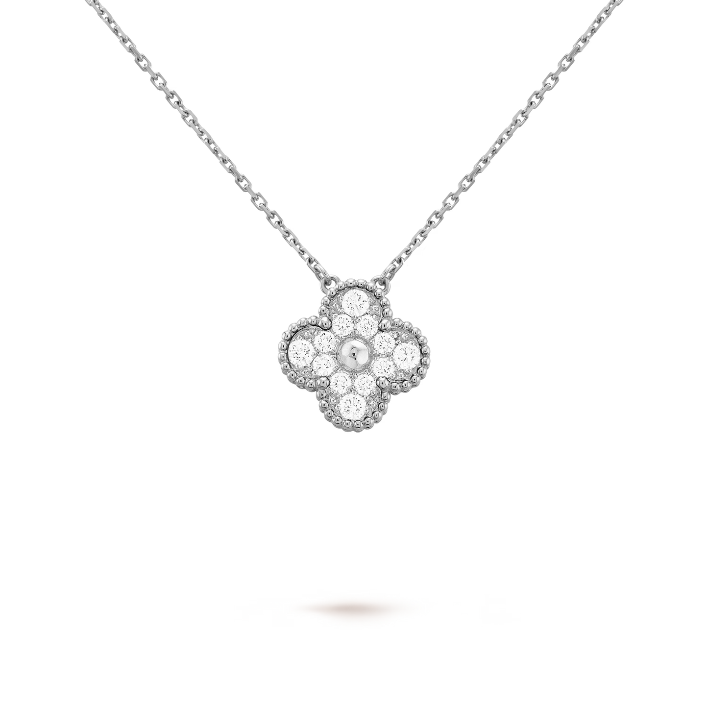 Clover Pendant – Moissanite Pavé