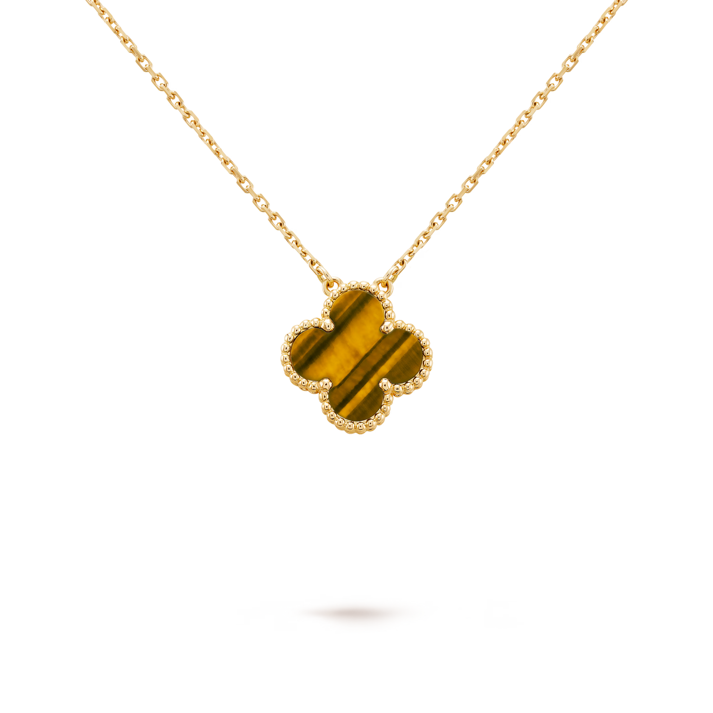 Clover Pendant – Tiger Eye Inlay