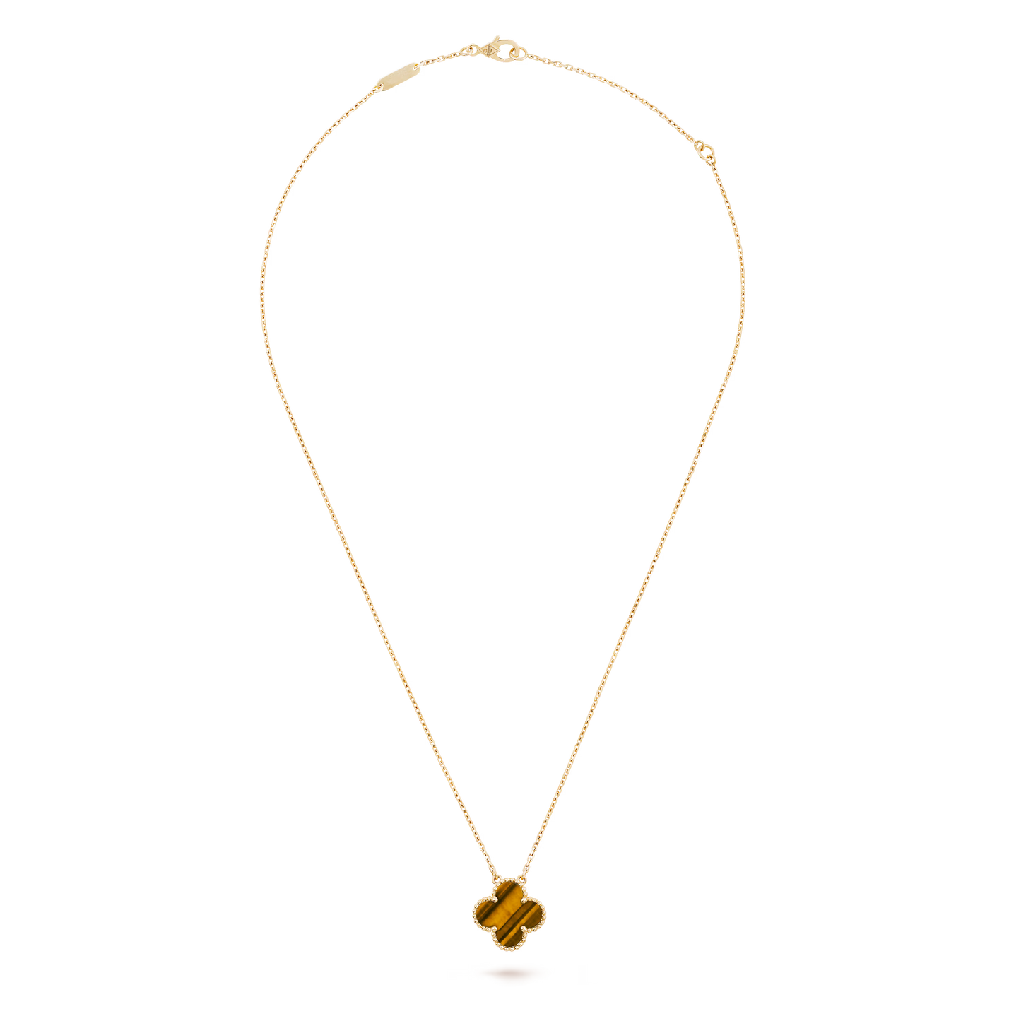 Clover Pendant – Tiger Eye Inlay