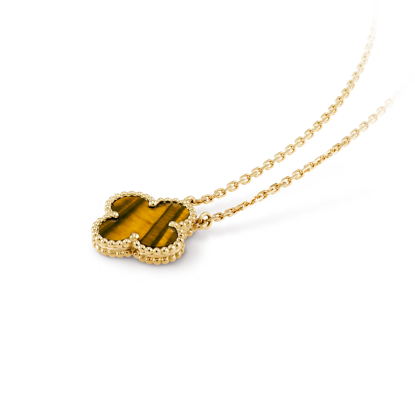 Clover Pendant – Tiger Eye Inlay
