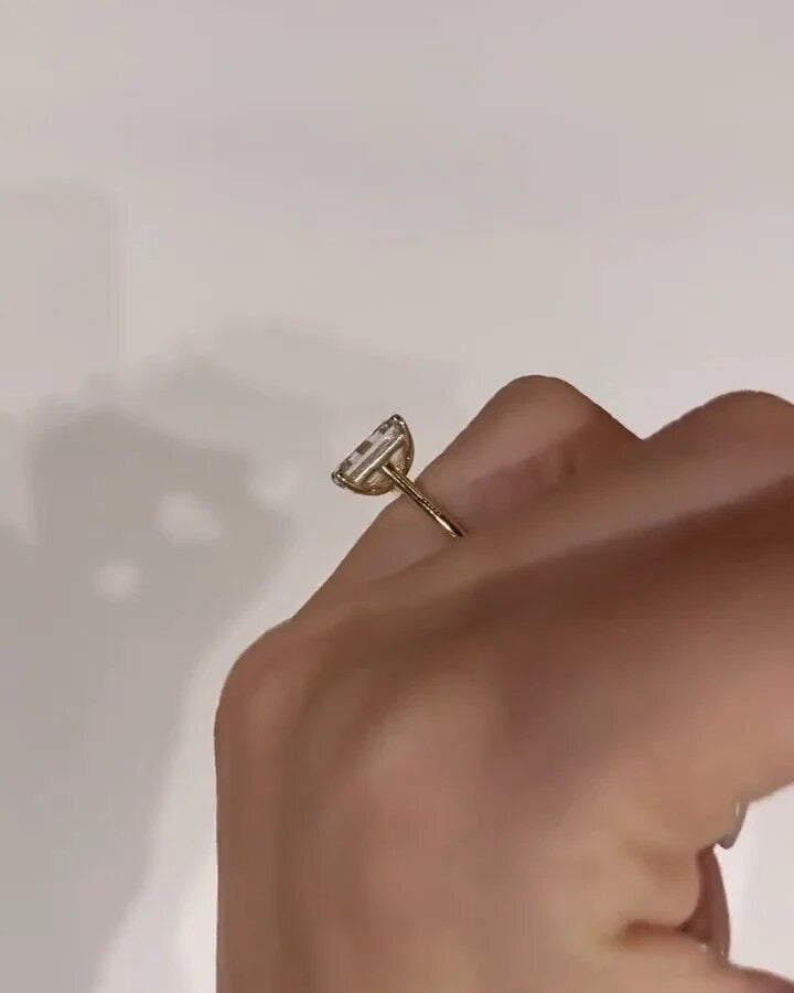 Violet – 2.5ct Emerald Cut Moissanite Ring