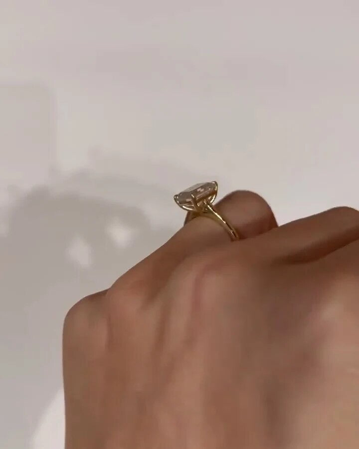 Violet – 2.5ct Emerald Cut Moissanite Ring