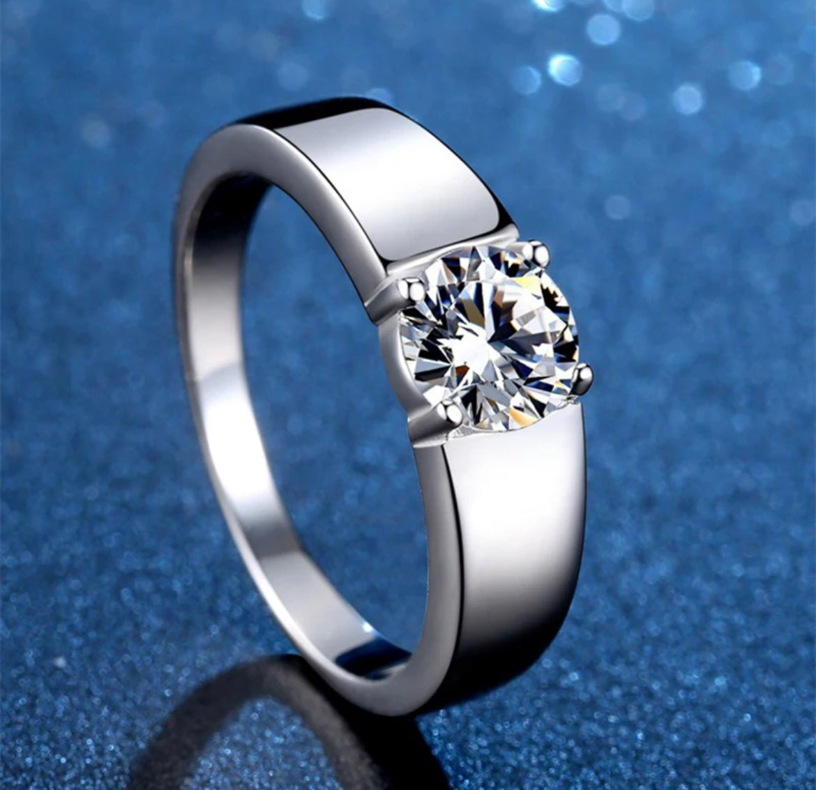 1ct mens Moissanite ring
