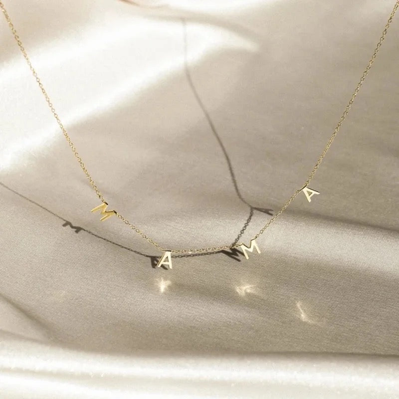 Mama Letter Necklace – 9K Gold Personalised Pendant