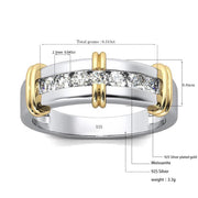 Two tone mens Moissanite ring