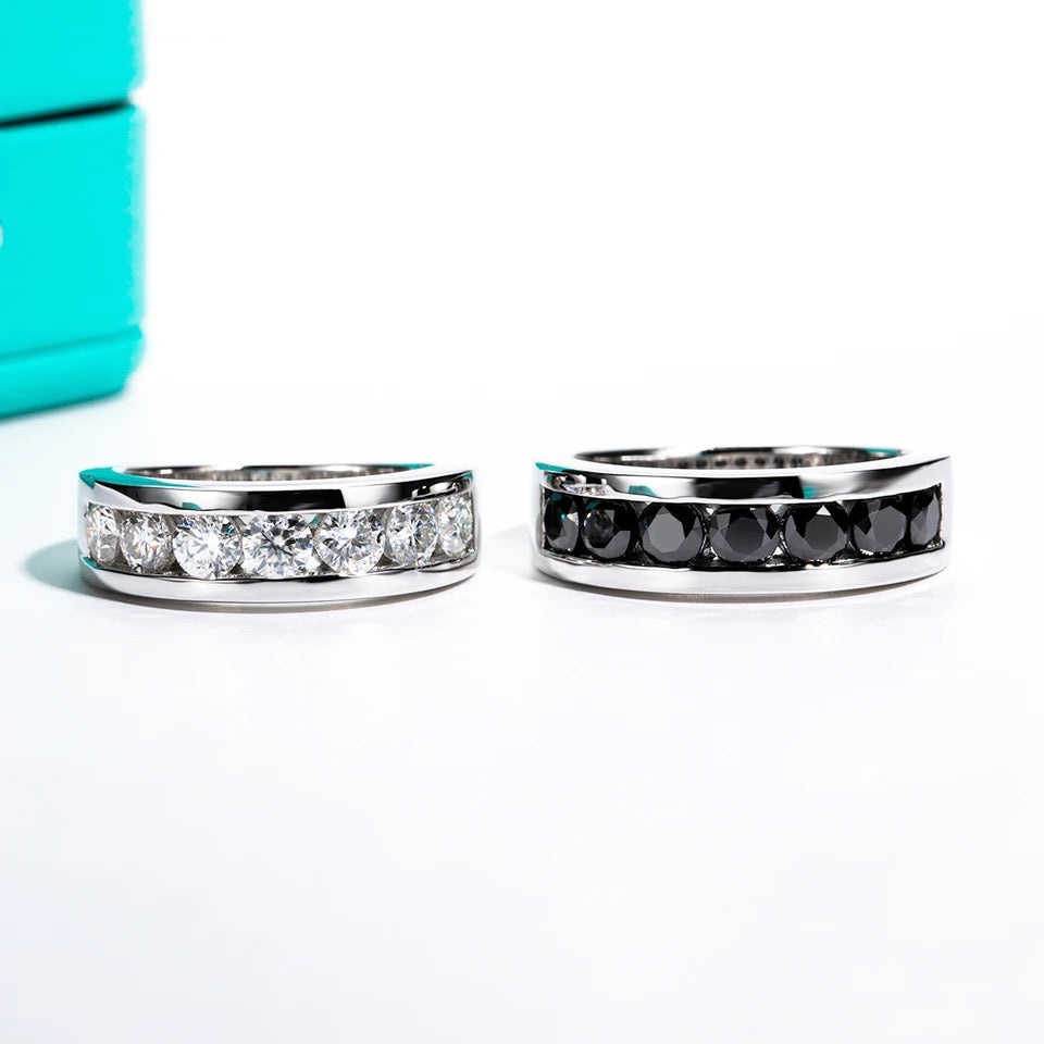 2.1ct mens black Moissanite ring