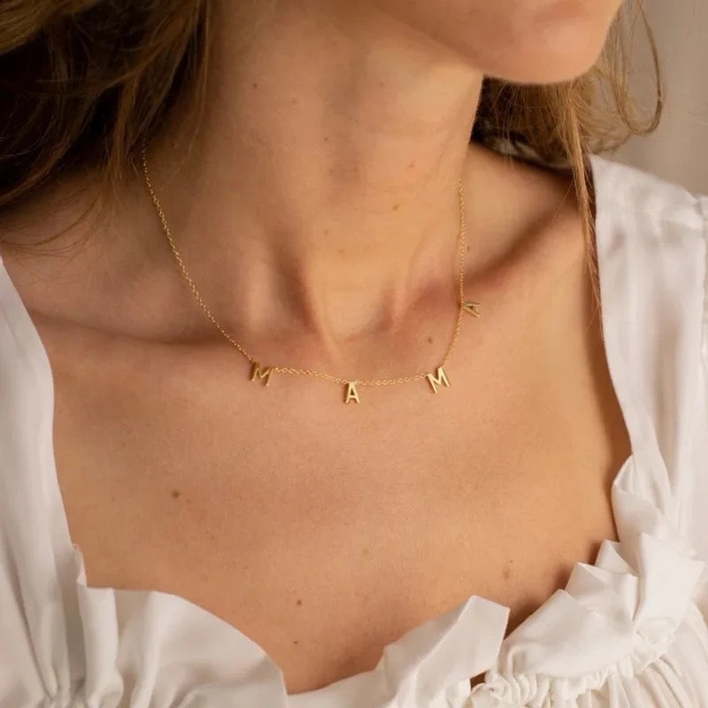 Mama Letter Necklace – 9K Gold Personalised Pendant