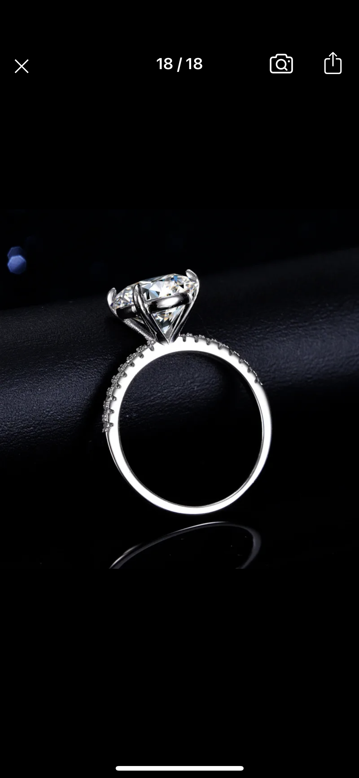 Grey Moissanite 5ct solitaire