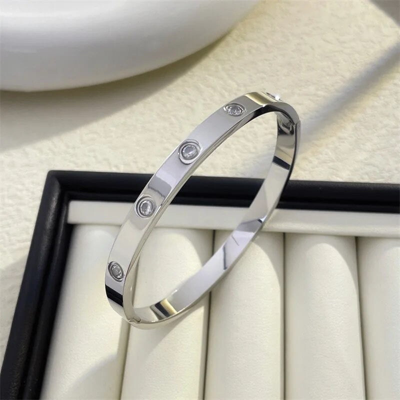 Silver Forever Bracelet displayed in luxury box