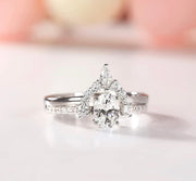 Side profile of Eleanor ring set showing intricate details