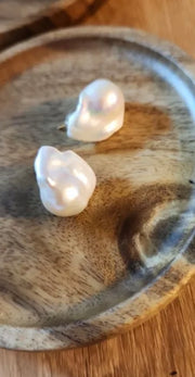Large baroque pearl earrings