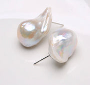 Large baroque pearl earrings
