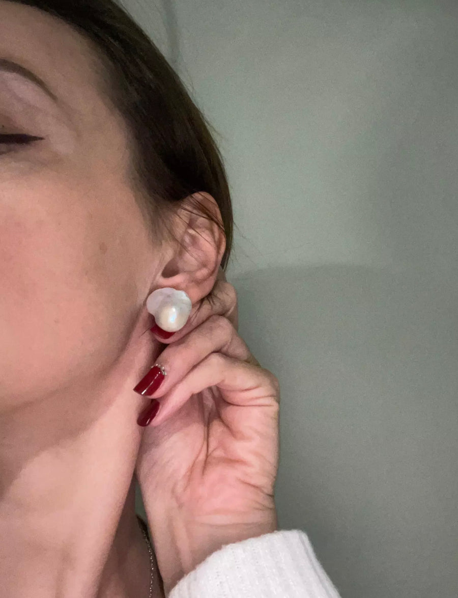 Large baroque pearl earrings