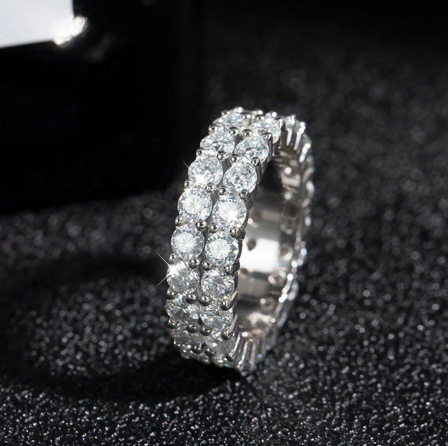 Dior – Double Row Moissanite Wedding Band (4.5ct)
