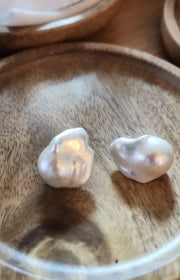 Large baroque pearl earrings