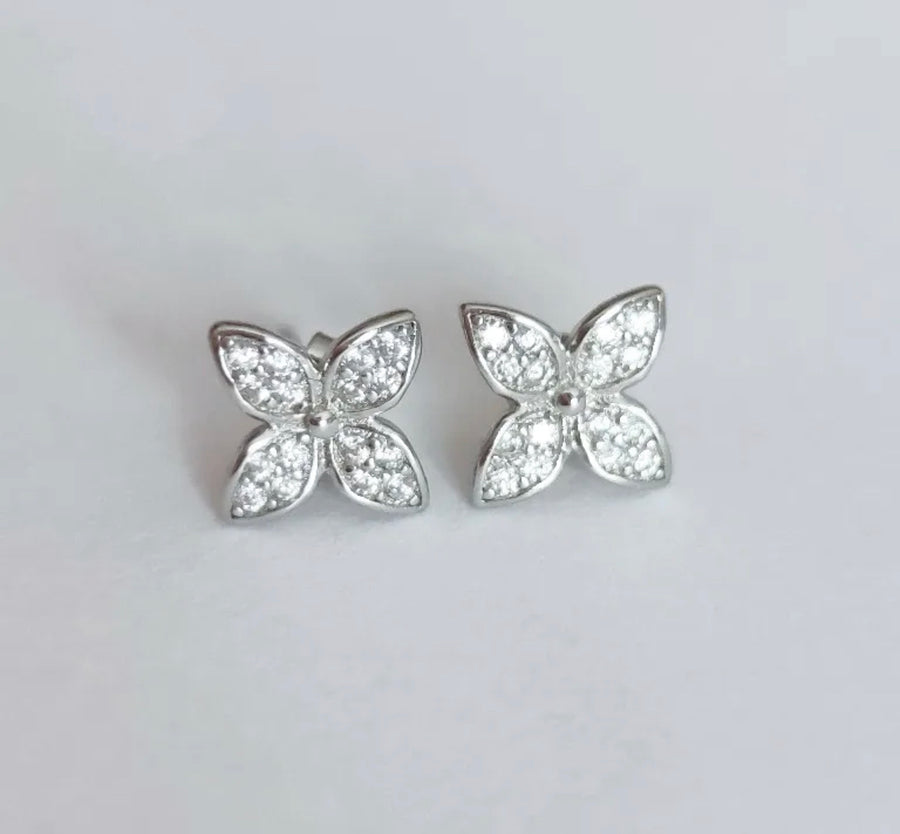 Gold plated flower earrings