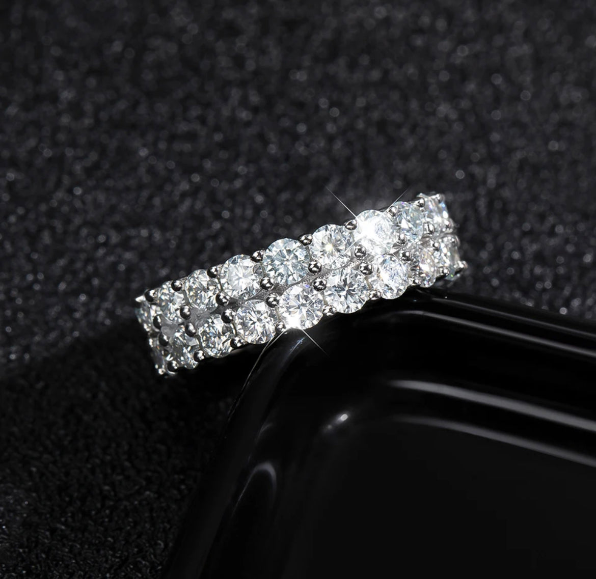 Dior – Double Row Moissanite Wedding Band (4.5ct)