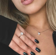 2ct round solitaire Moissanite