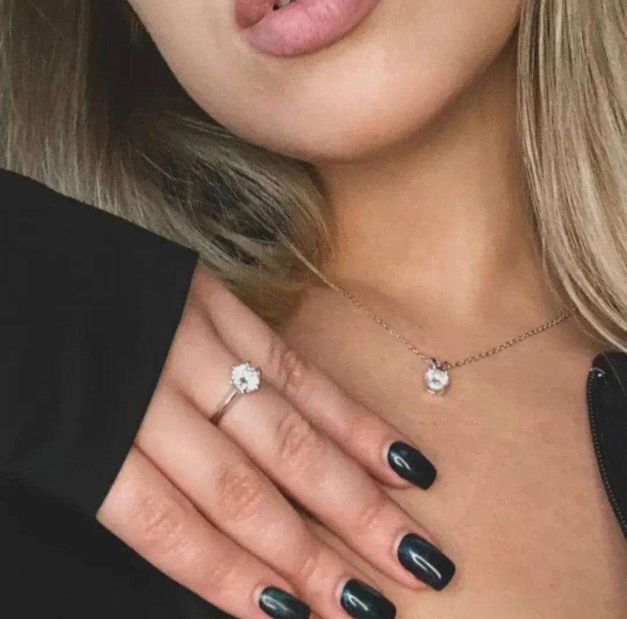 2ct round solitaire Moissanite