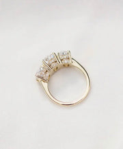 Willow – Three-Stone Oval Moissanite Ring