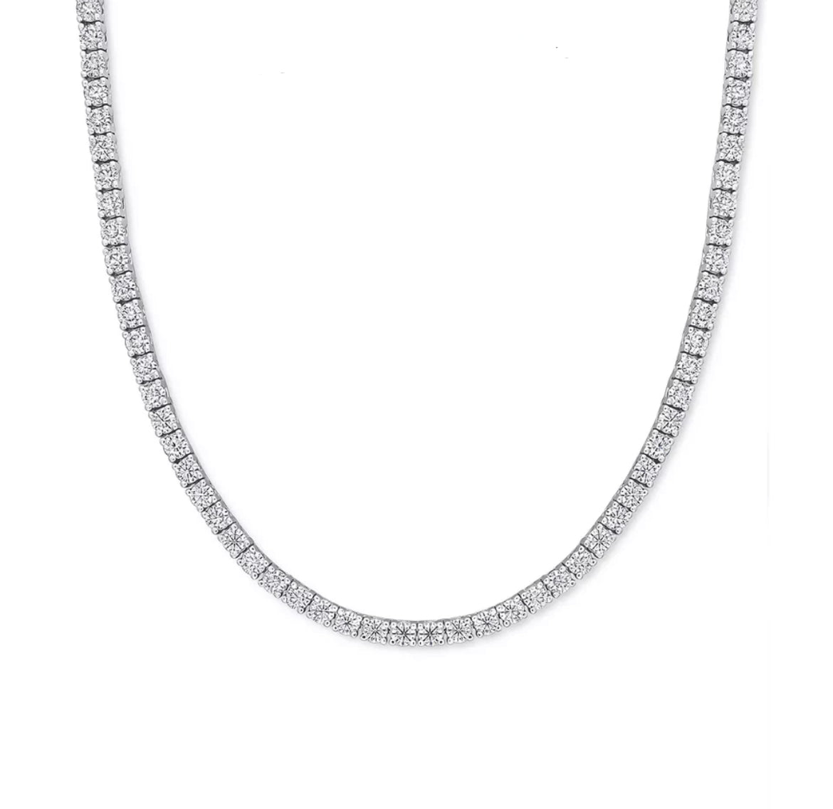 Close-up of 3mm Moissanite tennis necklace