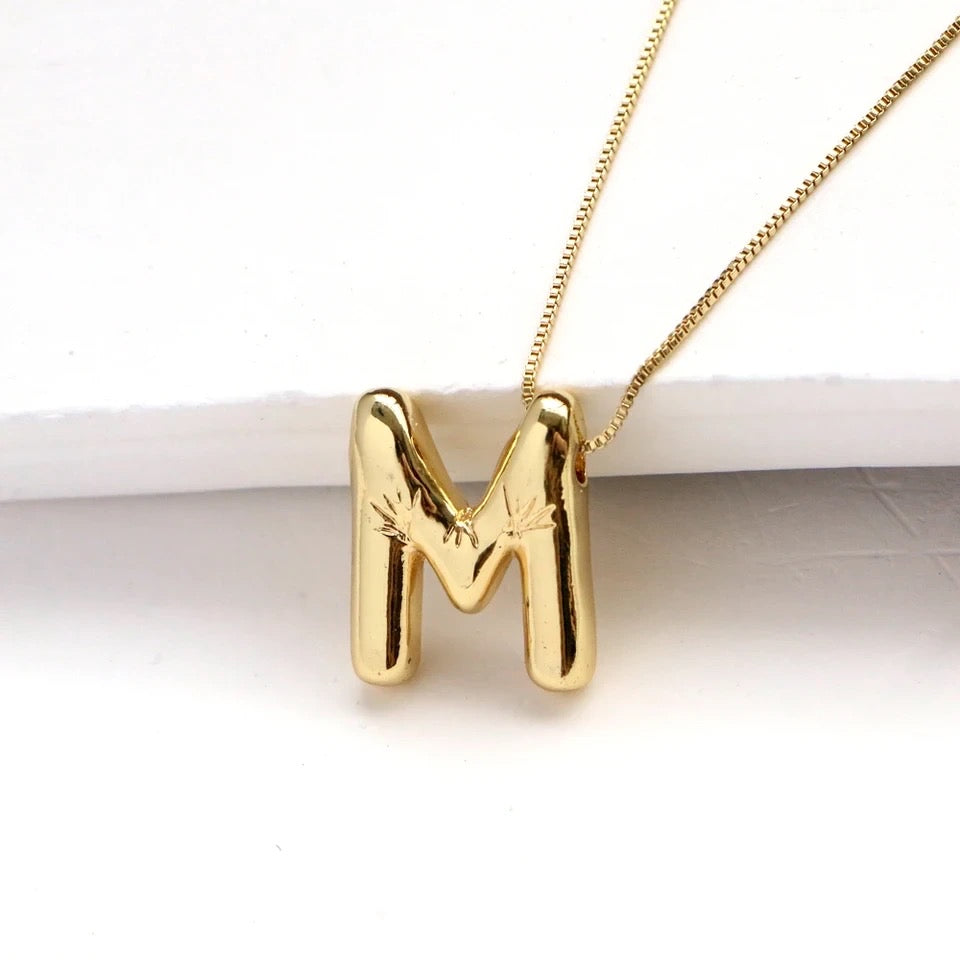 Balloon initial necklace