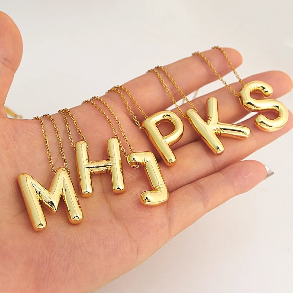 Balloon initial necklace