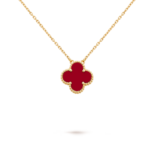 Clover Pendant – Carnelian Inlay