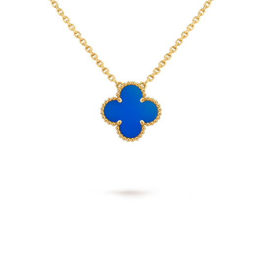 Clover Pendant – Blue Agate Inlay