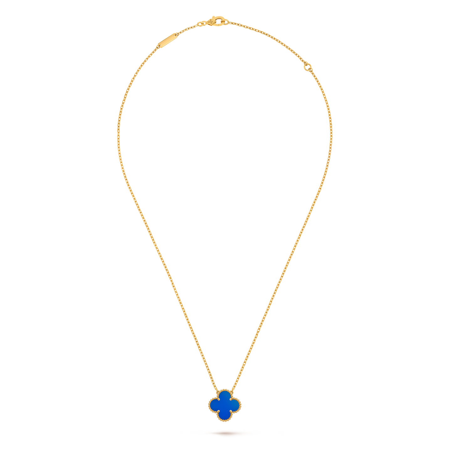Clover Pendant – Blue Agate Inlay