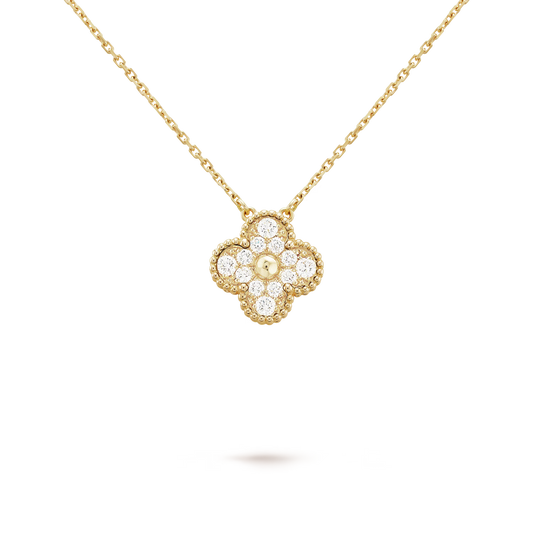Clover Pendant – Moissanite Pavé