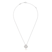 Silver necklace with a pendant on a transparent background