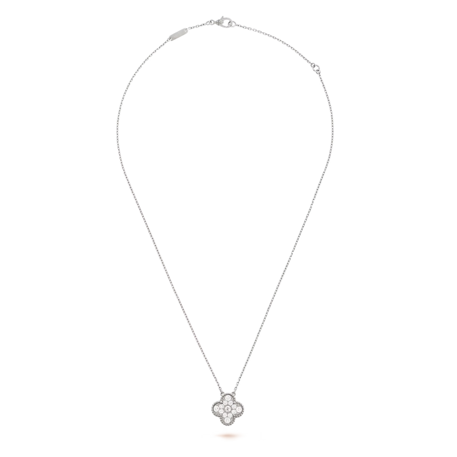 Silver necklace with a pendant on a transparent background