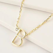 Large Letter Necklace – Custom Initial Pendant with Moissanite