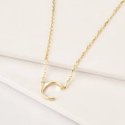 Large Letter Necklace – Custom Initial Pendant with Moissanite