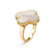 Gold ring with a white stone on a transparent background