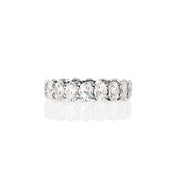 Side view of Nora ring featuring continuous oval-cut moissanite stones in full eternity style