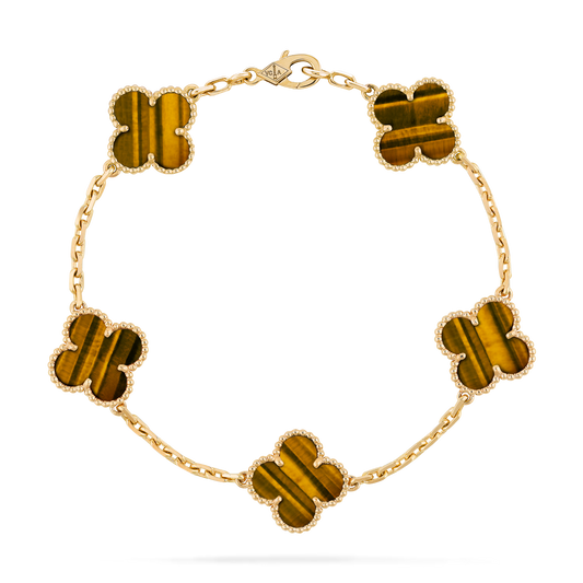 Clover Bracelet – Tiger Eye Inlay