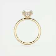 Top view of Aurora 2ct solitaire ring in gold finish