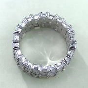 Top-down view of Baguette Statement Ring – full circular silhouette and stone layout